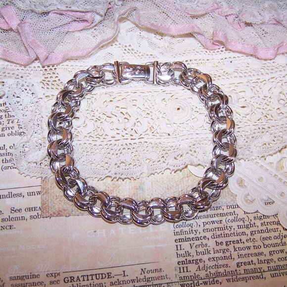 Ballou Sterling Silver Double Link Starter Charm Bracelet - 8.25" Long - Picture 5 of 11